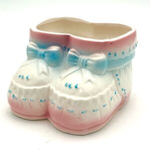 Vintage Baby Double Bootie Planter 1984 My Neil Imports Taiwan